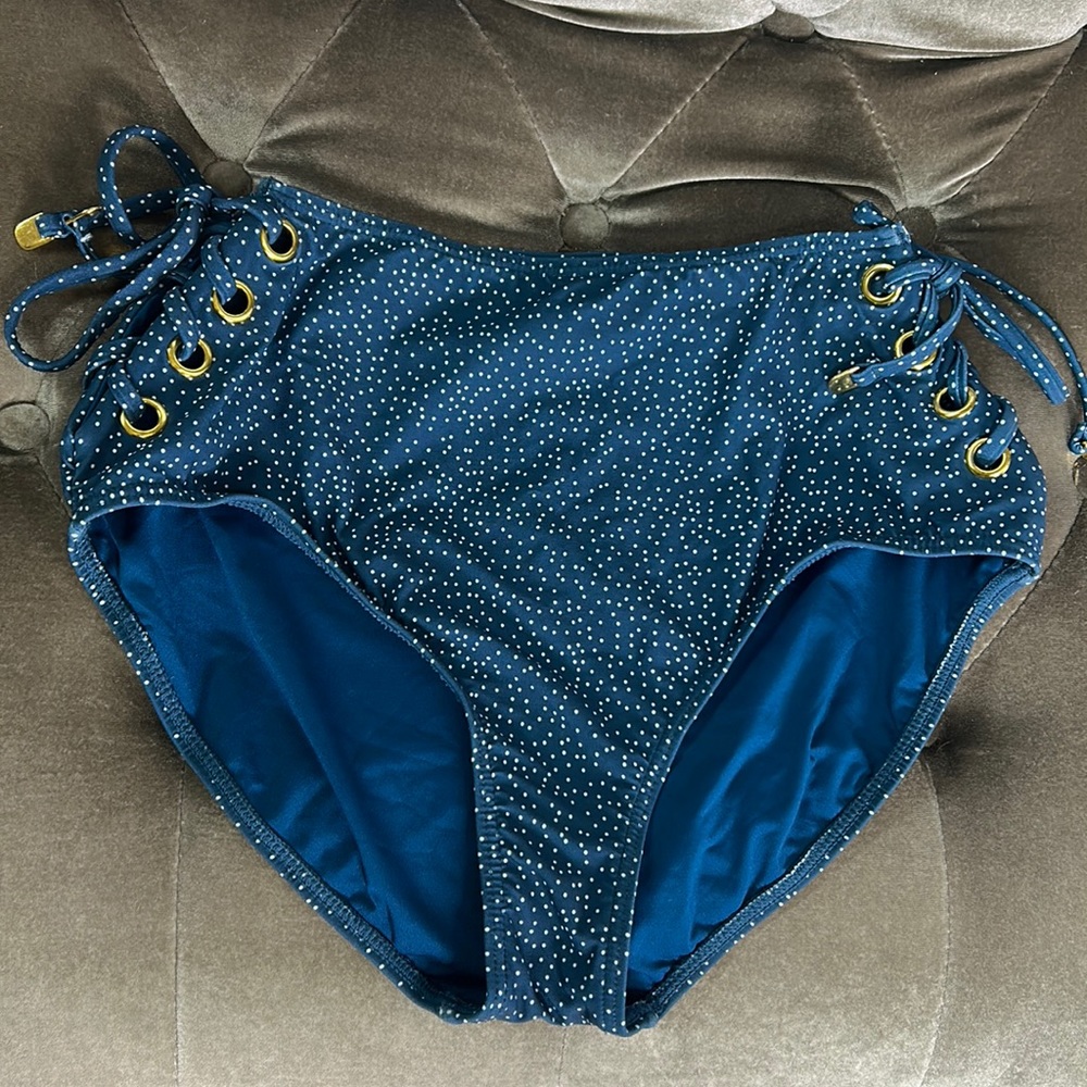 Azura Australia polka dot lace up some bikini bottoms
